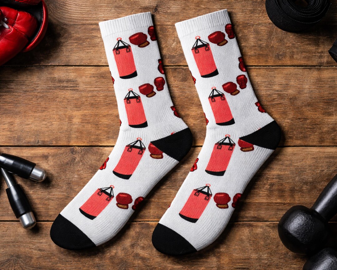 Sublimated Boxing Socks, Funny Boxing Socks, Boxing Gift for Him and ...