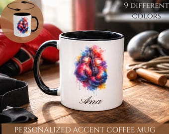 Personalized Boxing Mug with Name | Custom Boxing Coffee Cup | Personalized Boxing Gift | Gift for Boxing Fans and Fighters |  Boxing Gift