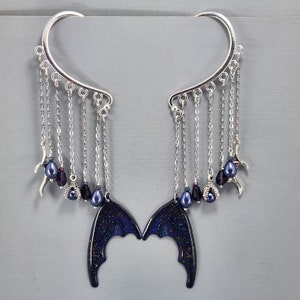 Ohrmanschetten Ohr wickelt Drachenflügel Cuff lange Drachenkralle Ohrmanschette Jahr des Drachen Kein Piercing Ohrringe Paar oder Einzeln