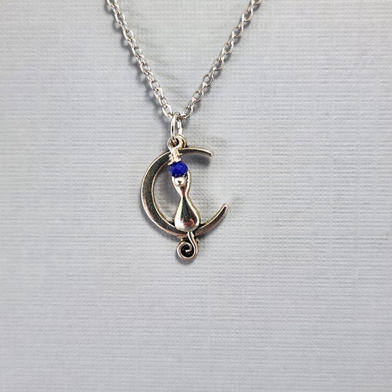 Cat on the Moon Necklace Cat on the Moon Charm Necklace Dainty Cat on the Moon Necklace Minimalist Moon Cat Necklace Etsy Canada