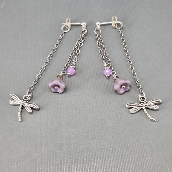 Lavender Dragonfly Earrings Lavender Dragonfly Earrings