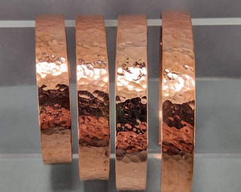 Copper Cuff Hammered Texture Copper Cuff Shiny Copper Cuff Hammer Texture Cuff Thin Cuff X-Small Small Medium Large Sizes Unisex Bracelet