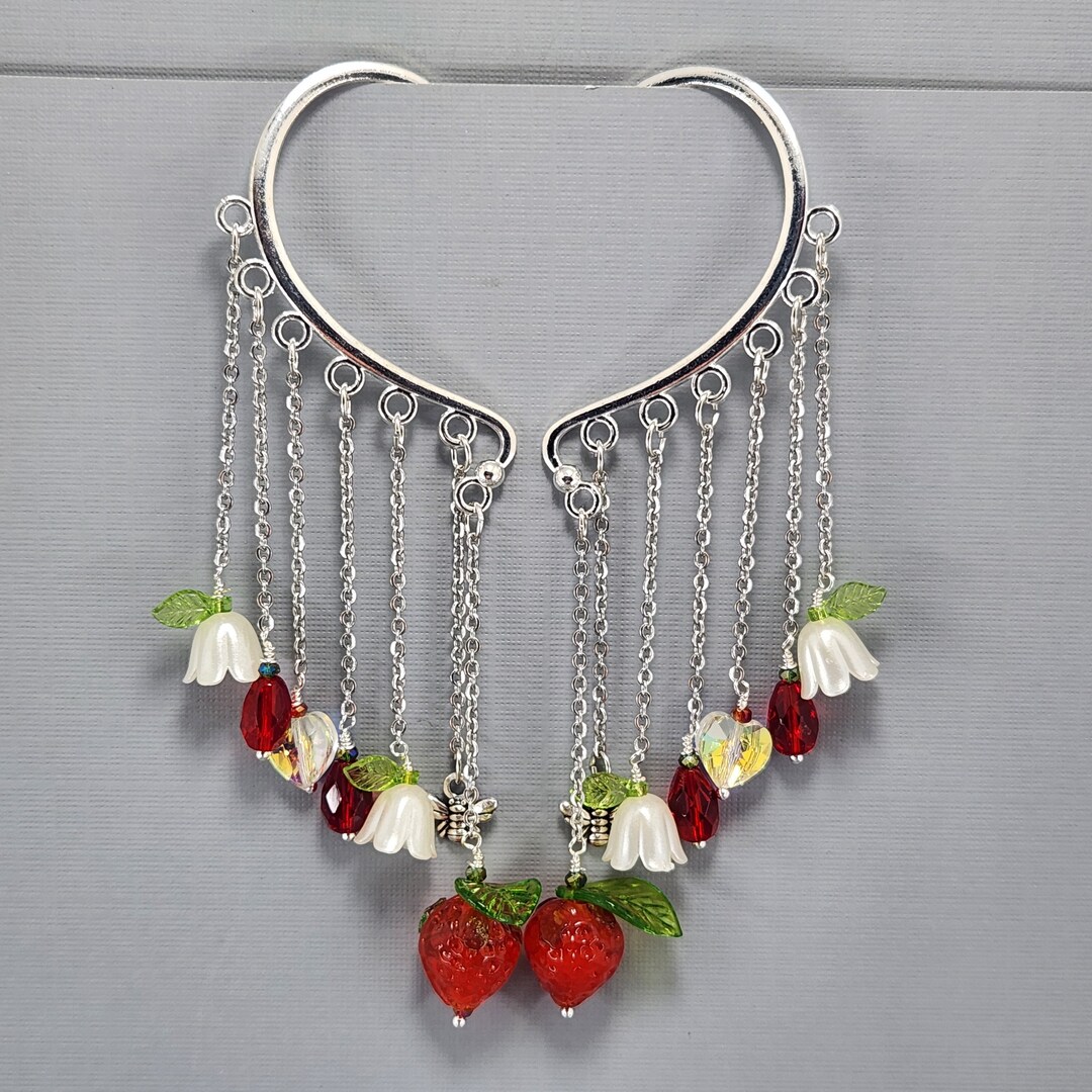 thumbnail image 2 of Christmas Snowflake Crystal Ear Clip Cuff Earrings – Silver Plated With Cubic Zirconia 2 of 6