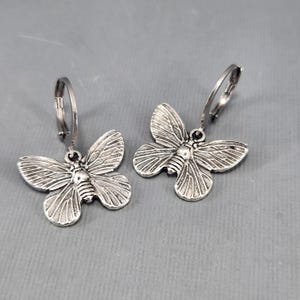 Huggie Hoop Earrings Butterfly Earrings Silver Butterfly Hoop Earrings Tiny Hoop Earrings Dainty Hoop Earrings Pair or Single