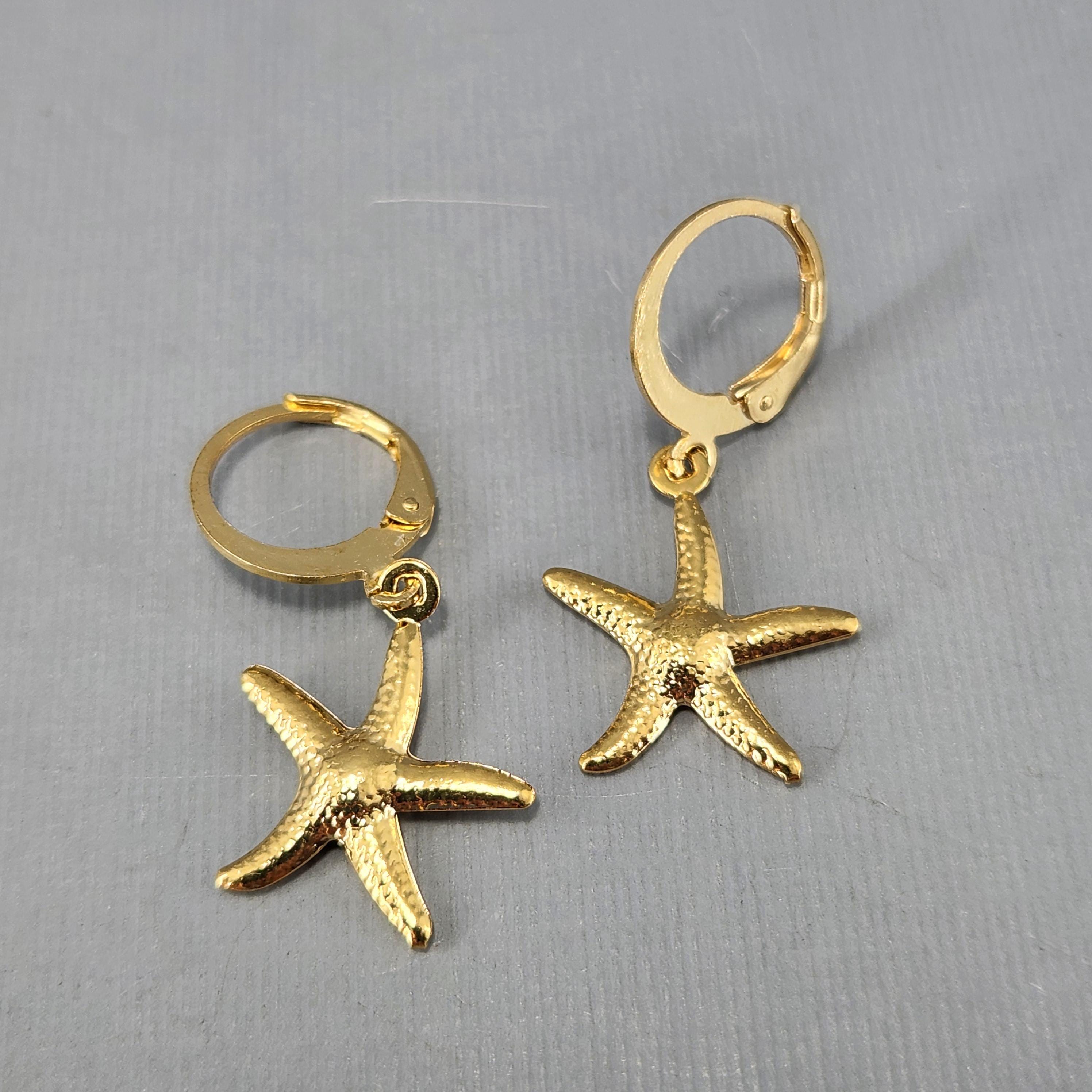 Orecchini stella marina in oro-AliExpress