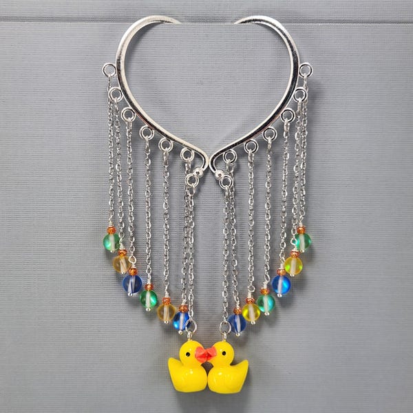 Rubber Duckie Ear Cuff Yellow Duck Ear Wrap No Piercing Earrings Pair or Single
