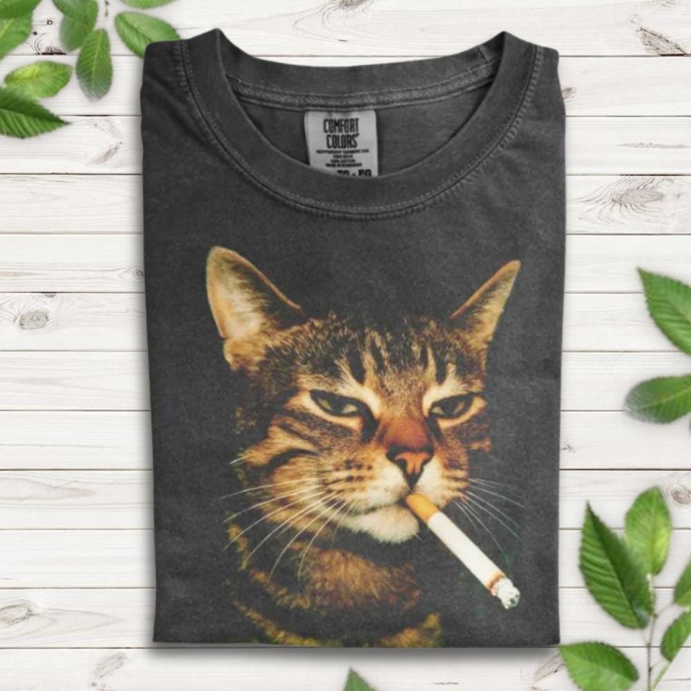 【AMBLER】I'm a cool cat RaglanGraphic Short-sleeved T-shirt AMBLER】I'm a cool cat RaglanGraphic Short-sleeved T-shirt