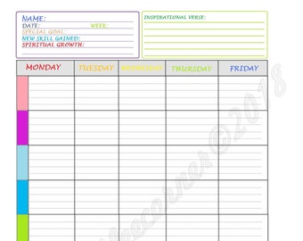 Student Goal Keeping Chart PDF for Homeschool