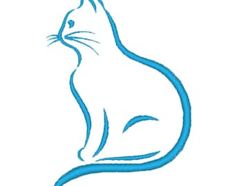 Embroidery Machine Digital Download, Cat 8 Outline Embroidery File (Many formats included for different Embroidery Machines)