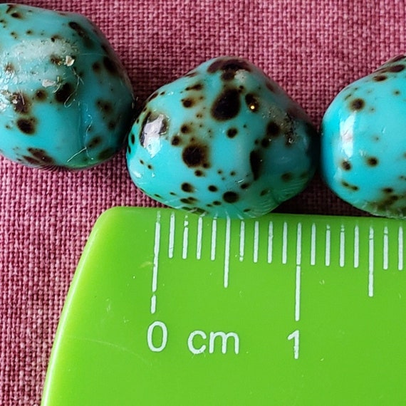 Vintage BOHO Hand Crafted Turquoise Spotted Color… - image 7