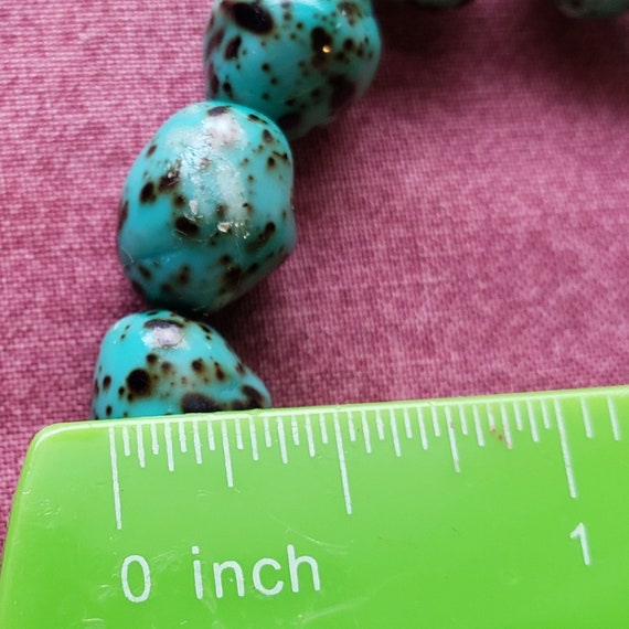 Vintage BOHO Hand Crafted Turquoise Spotted Color… - image 5