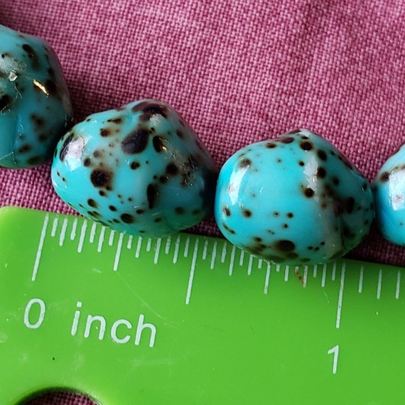 Vintage BOHO Hand Crafted Turquoise Spotted Color… - image 6