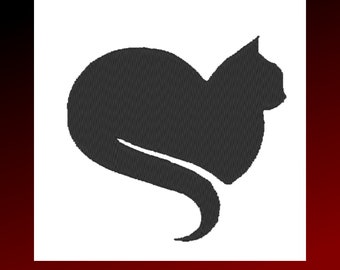 Cat Silhouette 9 Digital Machine Embroidery Many formats available