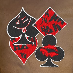 Embroidery Machine Digital Download, Diamond Spade Clover Heart Card Suit Embroidery File