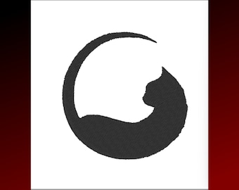 Cat Silhouette 10 Digital Machine Embroidery Many formats available