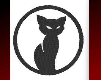 Embroidery Machine Digital Download, Black Cat Emblem Insignia Digital Download Machine Embroidery many formats available