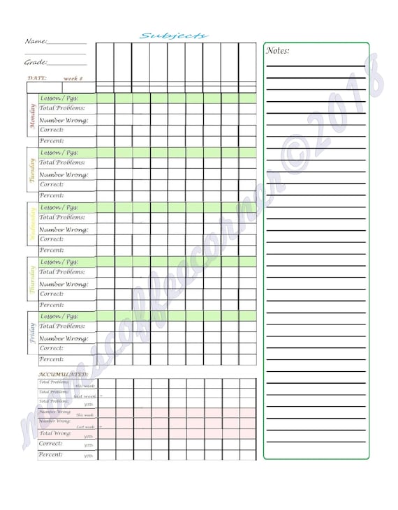 Homeschool Chart