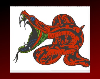 Snake 1 Digital Machine Embroidery 6x6 8x8 9x9 many formats available