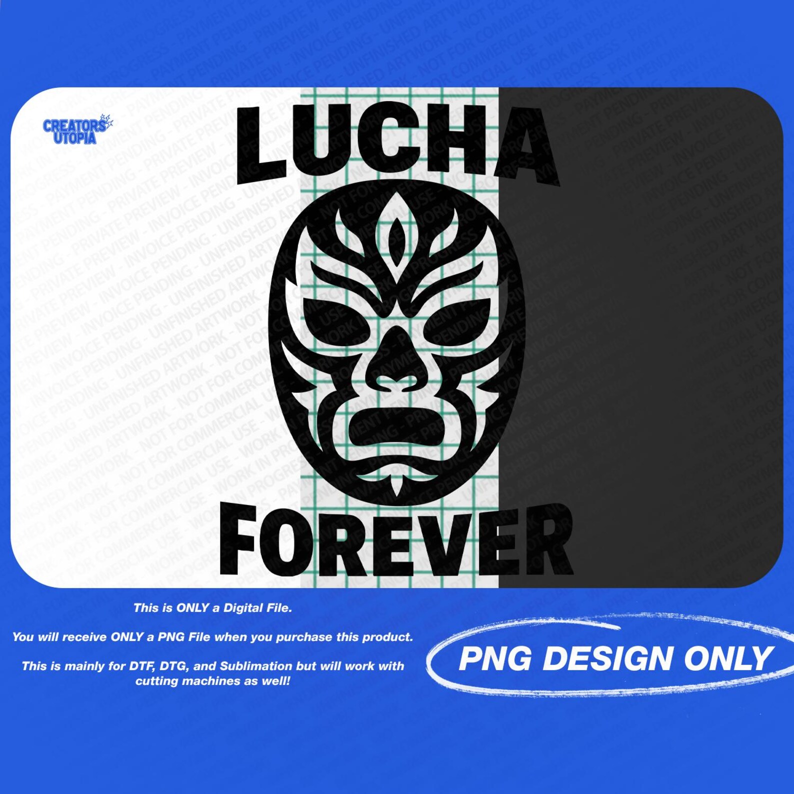 Lucha Text Ransparent Lucha Forever PNG | Mexican Wrestling Mask Design for DTF, DTG ...