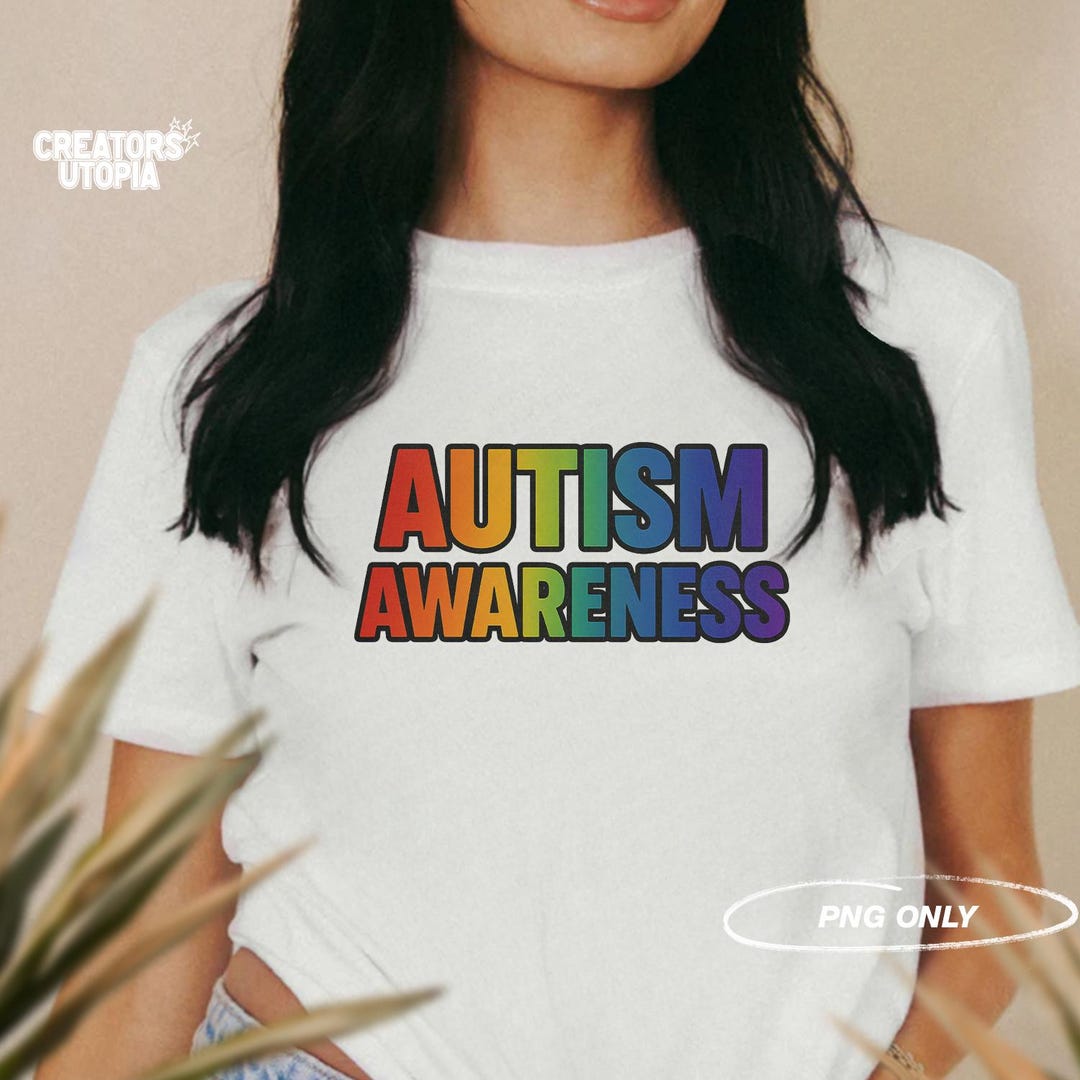 Autism Rainbow PNG | Autism Awareness Colorful Design for Dtf ...