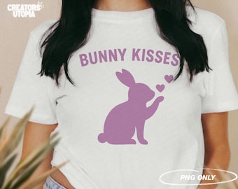 Bunny Kisses PNG | Easter Bunny PNG | Cute Spring Eggs & Bunny Design | Easter Digital Download | Pastel Graphic for Her