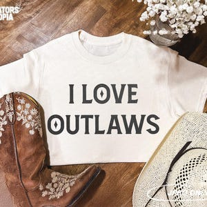 I Love Outlaws Cowgirl Rodeo Horse Western Black PNG | Wild West Sublimation | Vintage Western Quotes File | Western Girl Design | Rodeo PNG