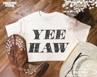 Yee Haw Howdy Cowgirl Rodeo Horse Western Black PNG | Wild West Sublimations | Vintage Western Quotes File | Western Girl Design | Rodeo PNG