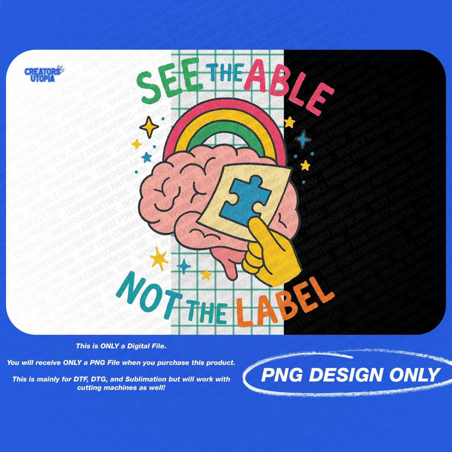 See the Able Not the Label PNG | Retro Hand Drawn Autism Awareness ...