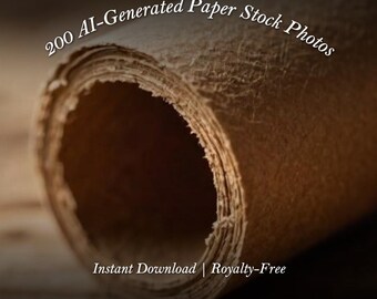 200 fotos de archivo en papel generadas por IA (descarga digital)