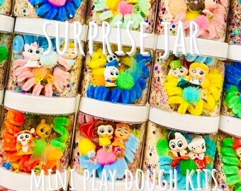 Tarro de plastilina sensorial, kit de plastilina orgánica, juguete, regalo de cumpleaños para niña o niño, caja de actividades, recuerdo de fiesta, bolsa de regalos con purpurina arcoíris