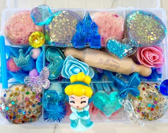 Princess Cinderella Play Dough Sensory Kit: Organic, Non-Toxic Dough, Kids Birthday Gift