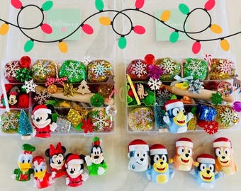 Kit de plastilina sensorial navideña, plastilina orgánica, regalo de cumpleaños para niños, caja de actividades navideñas, recuerdo de fiesta, caja sensorial de Papá Noel, regalo sorpresa, juguete, manualidades.