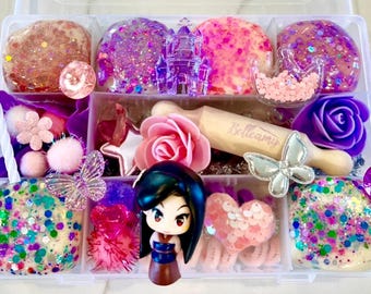 Princess Mulan Play Dough Sensory Kit: Organic, Non-Toxic Dough, Kids Birthday Gift