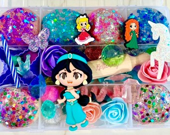 Princess Jasmine Play Dough Sensory Kit: Organic, Non-Toxic Dough, Kids Birthday Gift