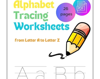 Cursive Alphabet Tracing Worksheet: Handwriting Practice (Digital Download)