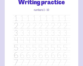 Printable Writing Practice Worksheets / Numbers Tracing Formation for Kids
