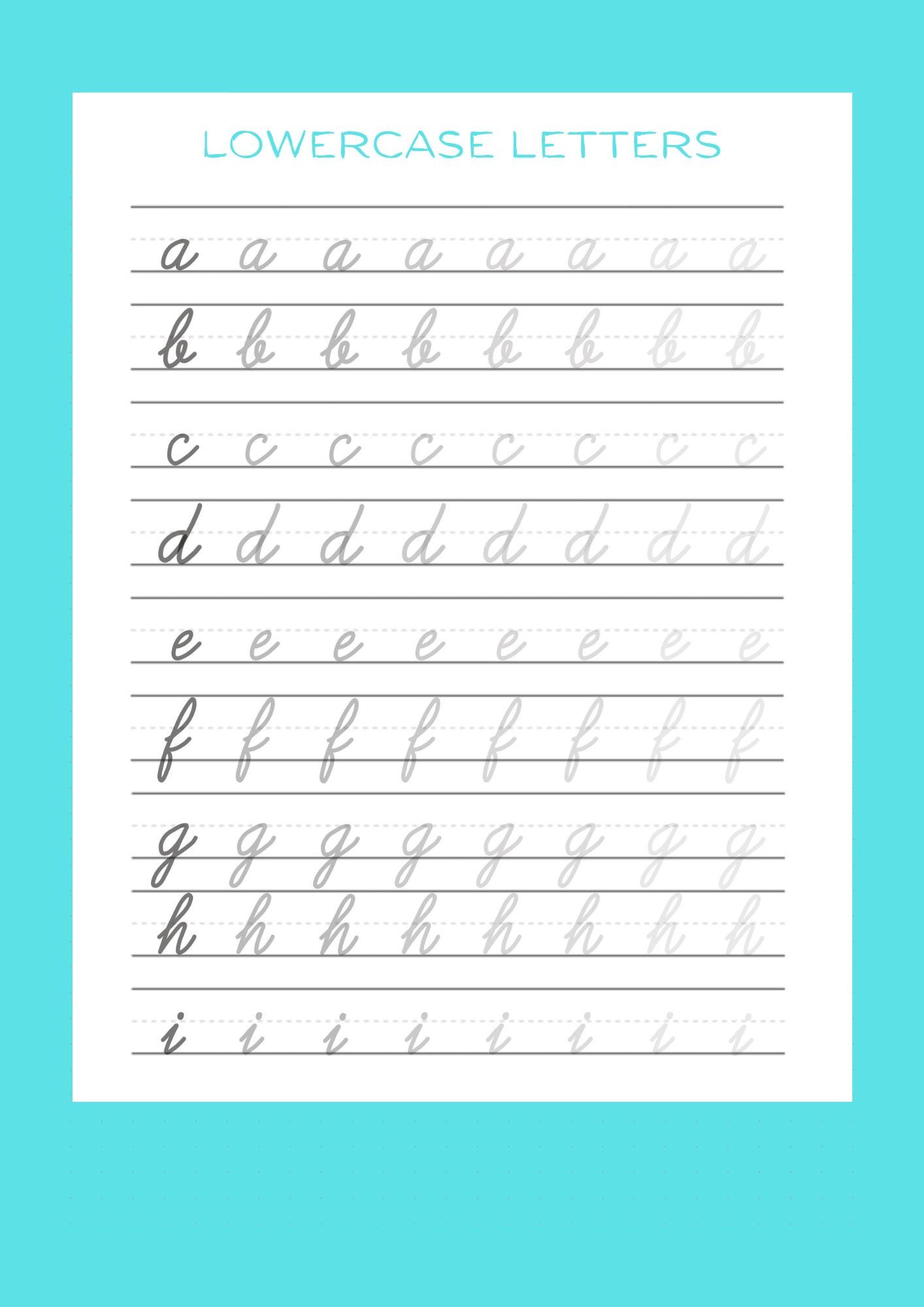 Cursive Alphabet Tracing Worksheet / Cursive ABC Practice Pocket ...
