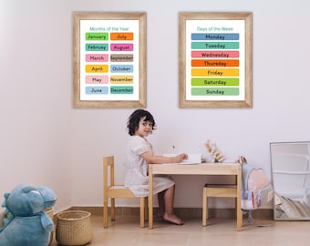 Days of the Week & Months of the Year Poster: Educational Printable (Digital Download)