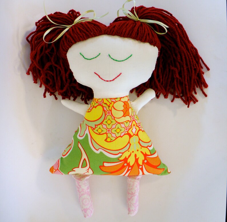 Handmade Rag Doll. Red Hair. Ready to Ship. OOAK image 2