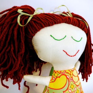 Handmade Rag Doll. Red Hair. Ready to Ship. OOAK image 1