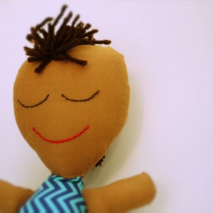 Hispanic Ethnic Rag Doll. Mohawk Hair. Cut punk rock rag doll. image 1