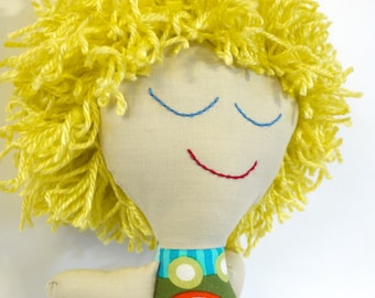 Boy Rag Doll.  Cute blond Hair.  Ready to Ship. OOAK.