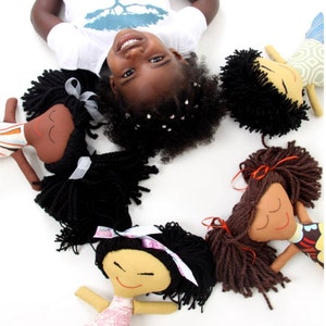 Hispanic Ethnic Rag Doll. Mohawk Hair. Cut punk rock rag doll. image 4