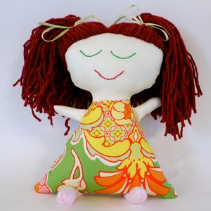 Handmade Rag Doll. Red Hair. Ready to Ship. OOAK image 3