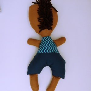 Hispanic Ethnic Rag Doll. Mohawk Hair. Cut punk rock rag doll. image 3