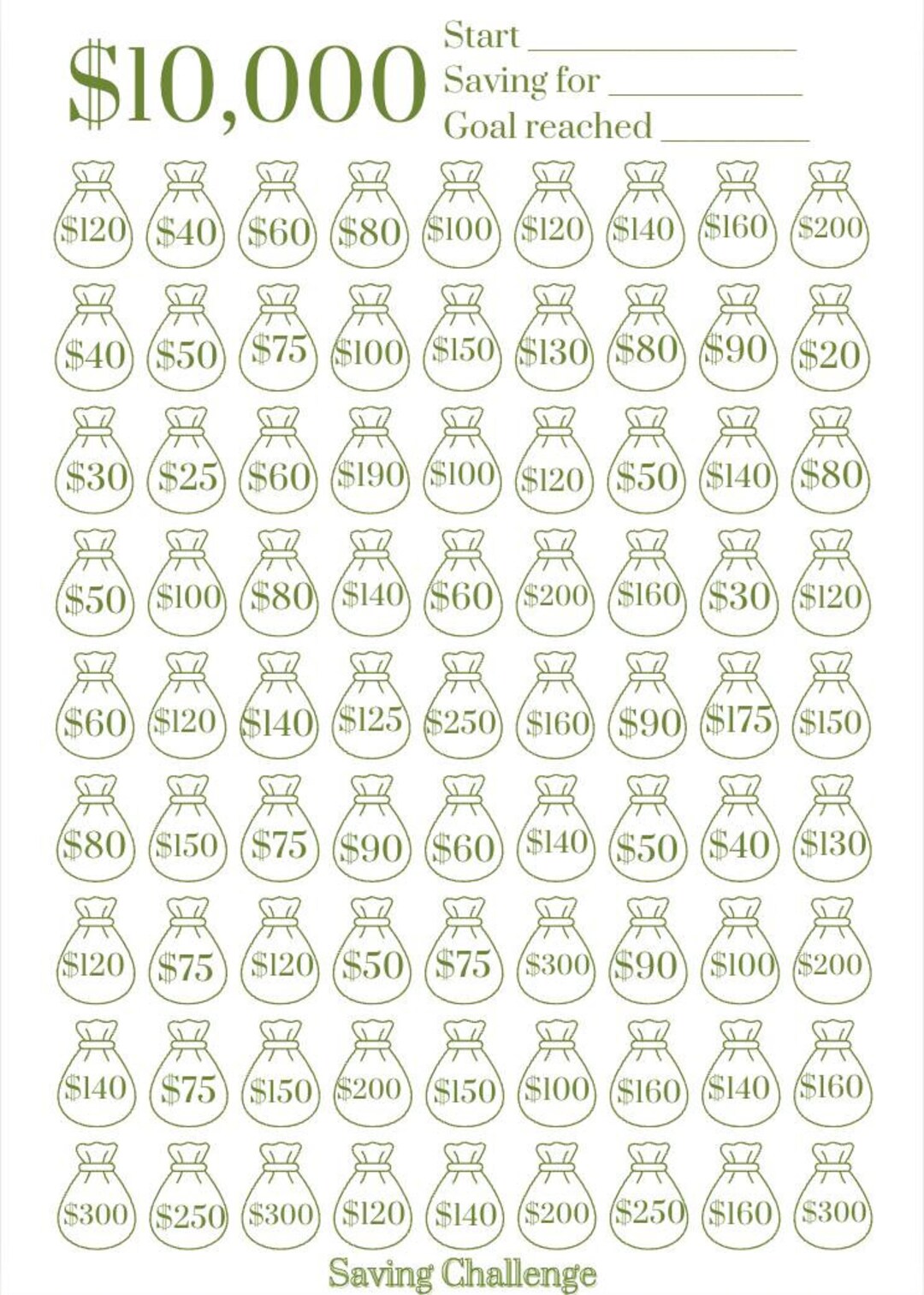 印刷可能な 10,000 ドルおよび 5,000 ドル貯金チャレンジ、デジタル ダウンロード、PDF - Etsy 日本