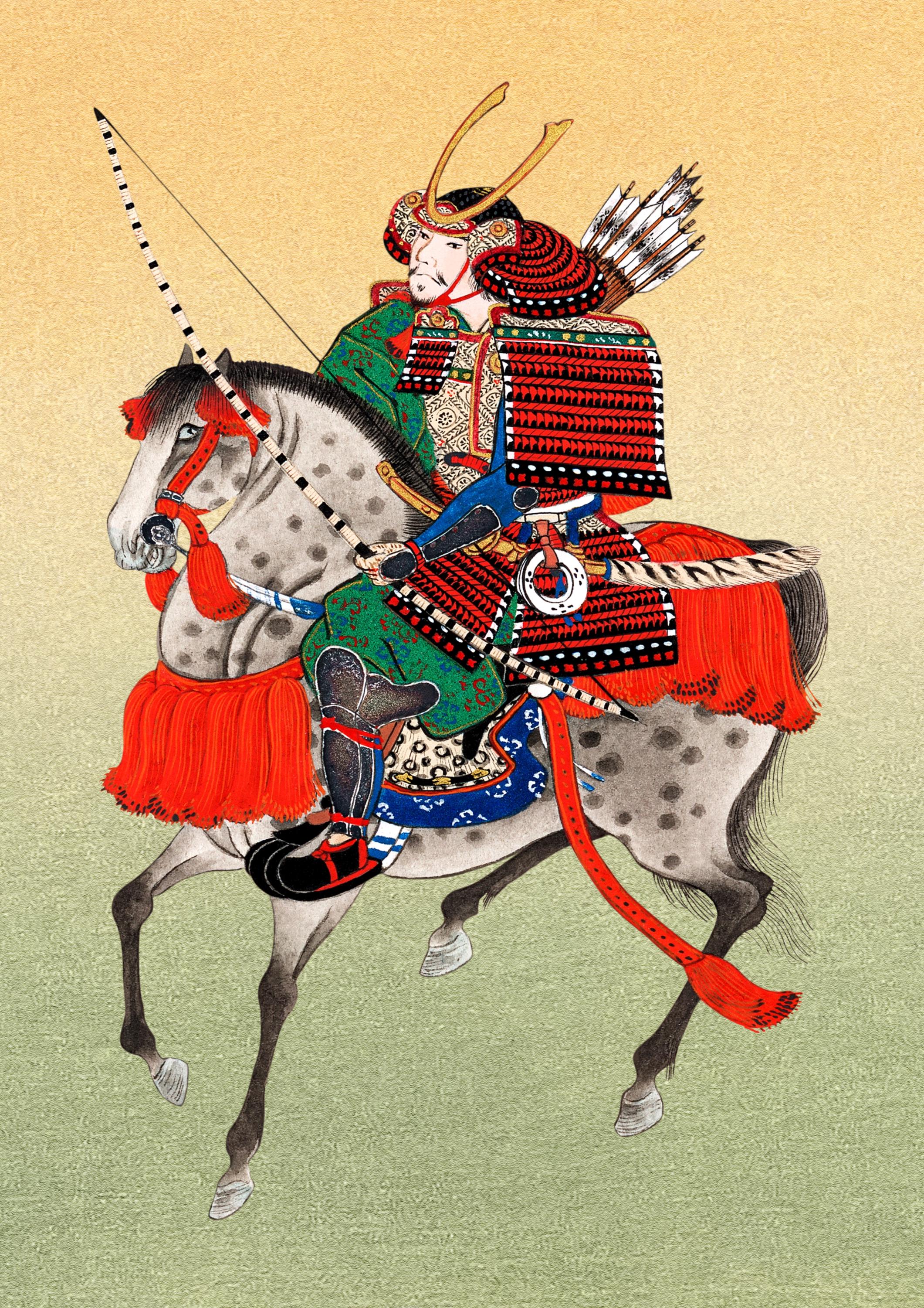 Samurai Wall Art - Japanese Warrior Print Set - Vintage Ukiyo-e Style ...