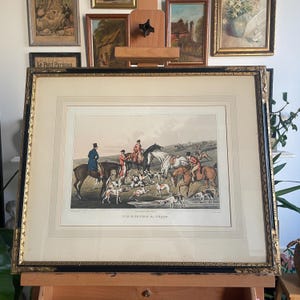 Fox Hunting: The Death – 19th Century Hand-Coloured Engraving by E. M. Ackermann (Framed, 1830)