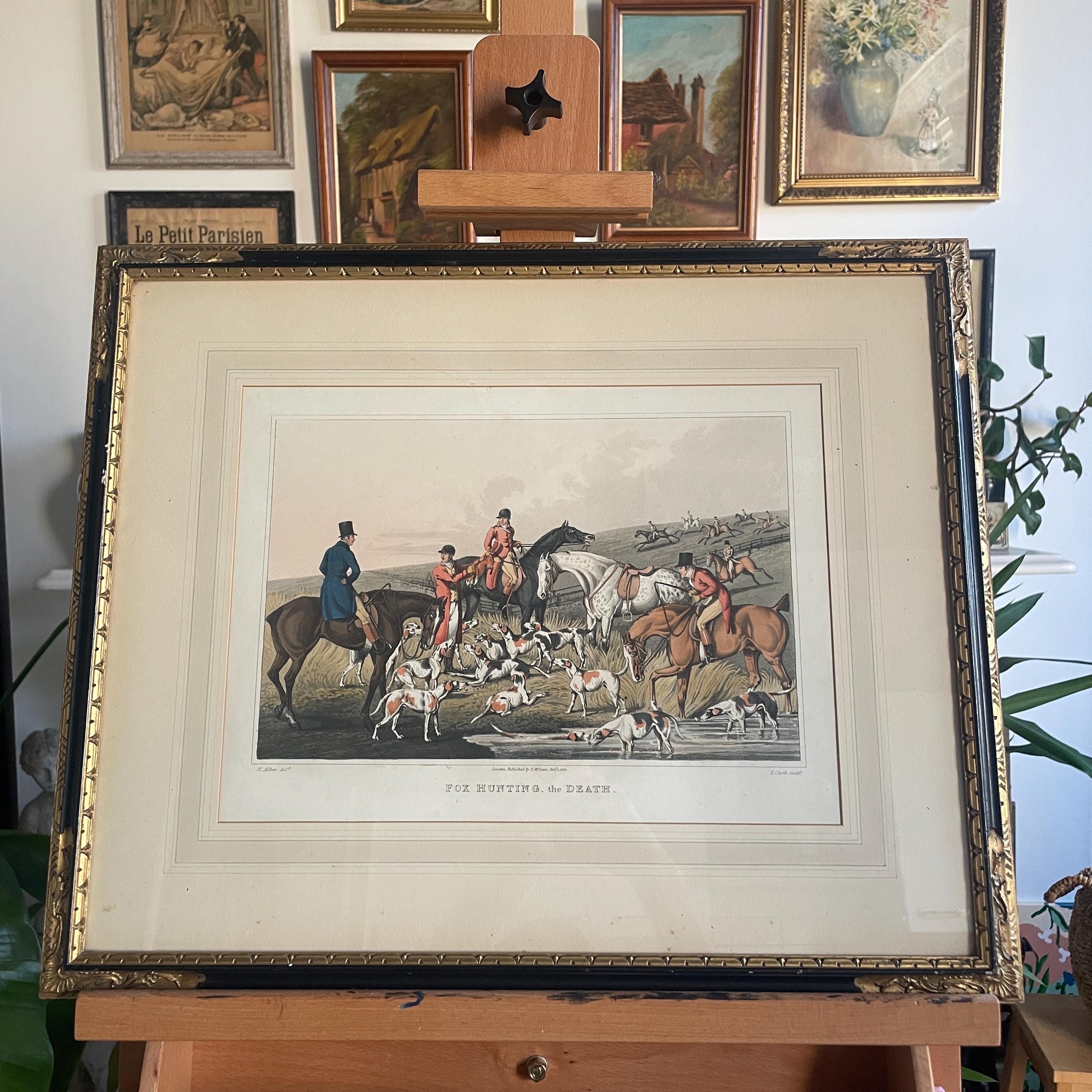 Fox Hunting: the Death – 19th Century Hand-coloured Engraving by
