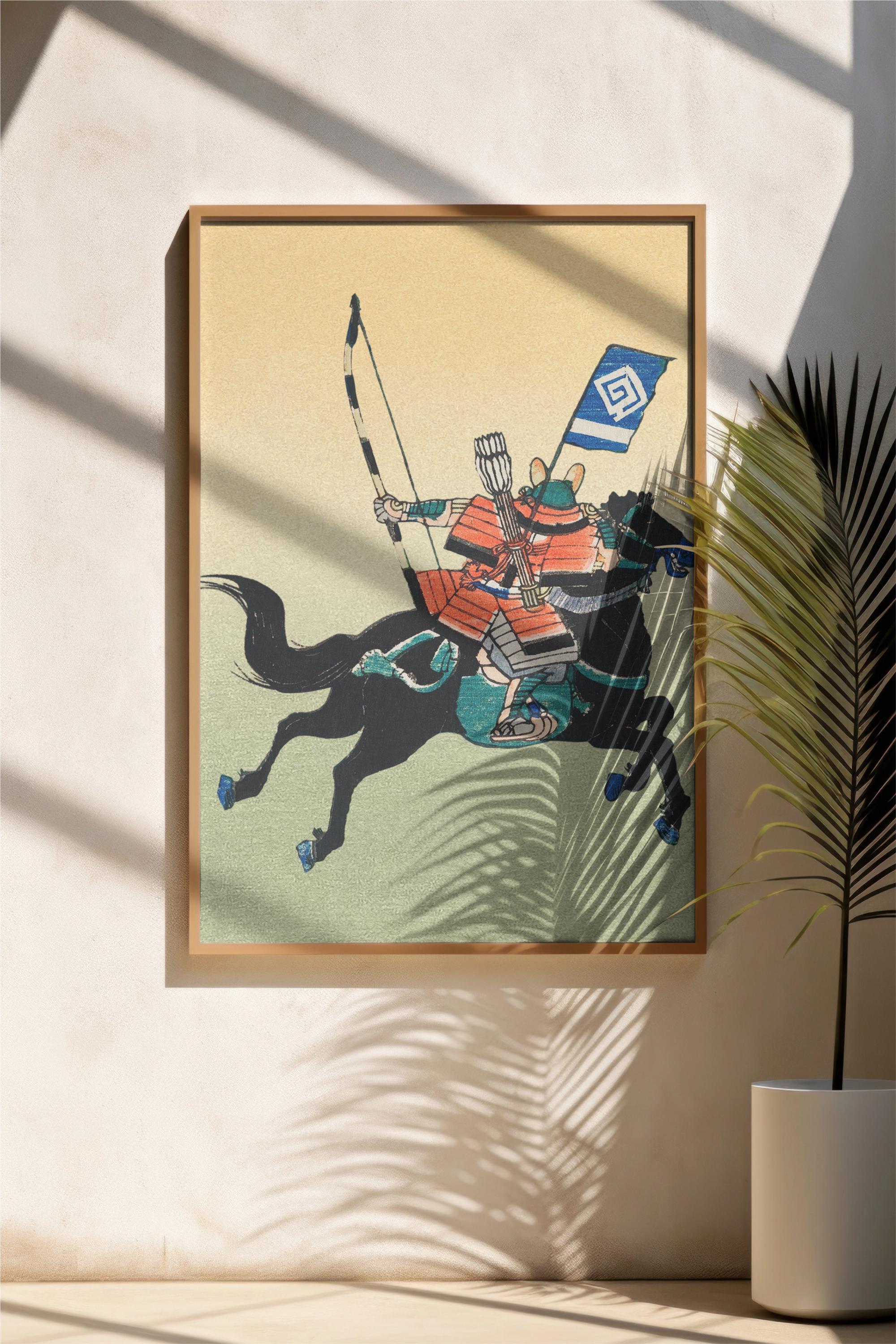 Samurai Wall Art - Japanese Warrior Print Set - Vintage Ukiyo-e Style ...